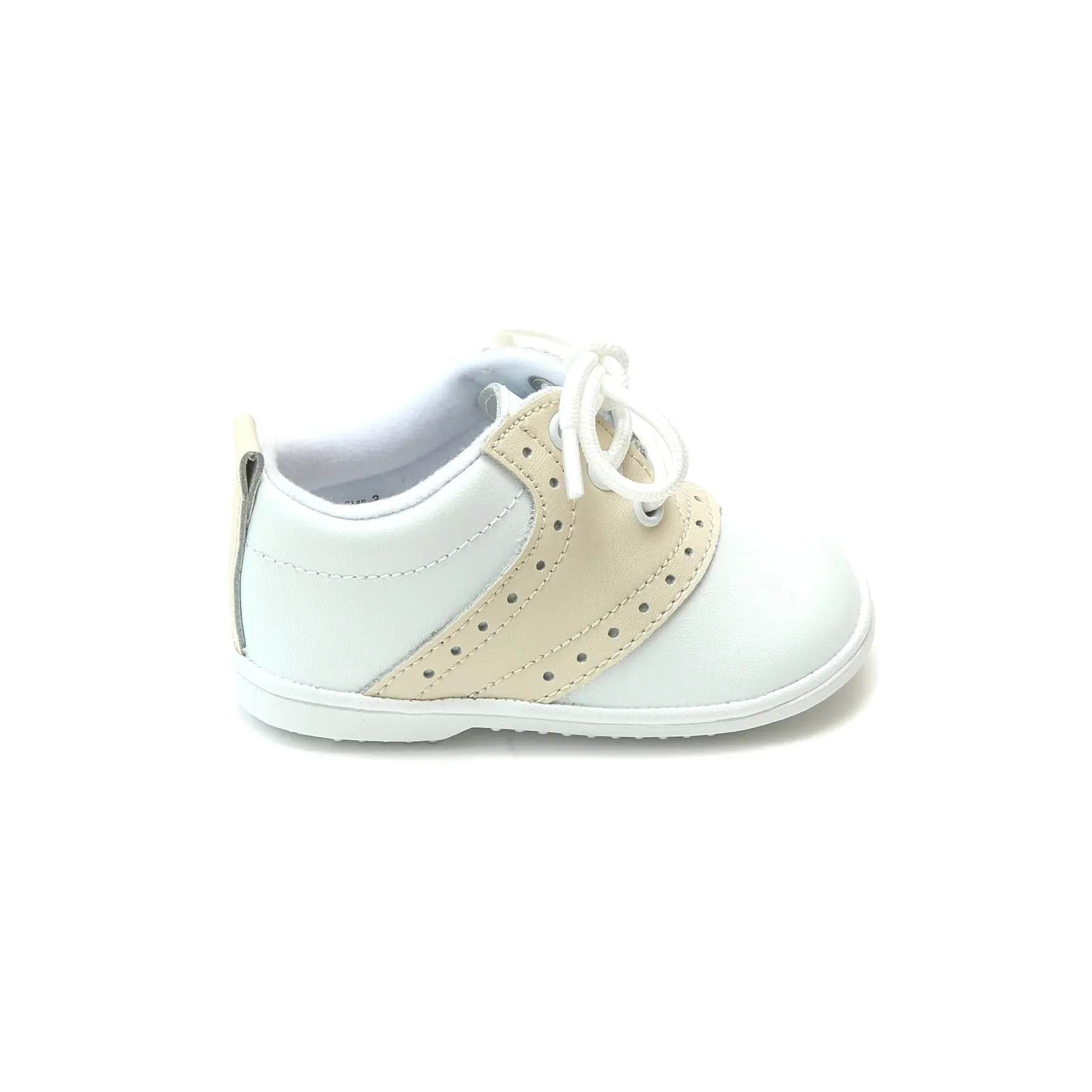 Austin Leather Saddle Oxford Shoe Beige & White