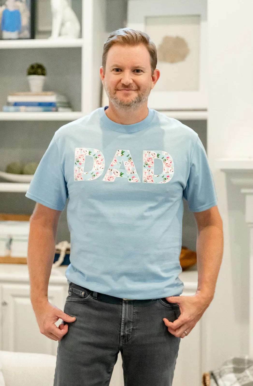 Isla Pregnancy/Postpartum Robe & Light Blue Swaddle & Dad T Shirt