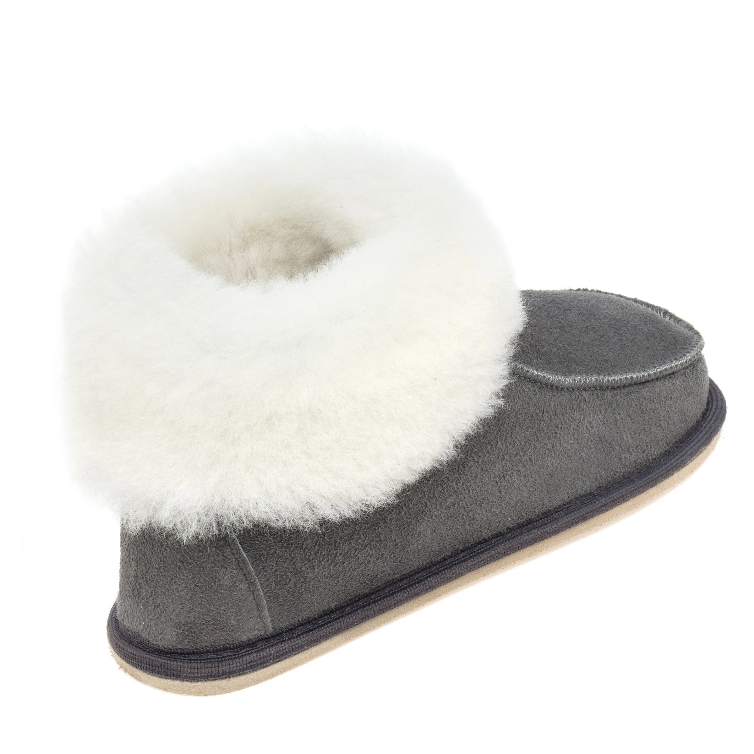 Kids Aesop Sheepskin Slippers - Grey