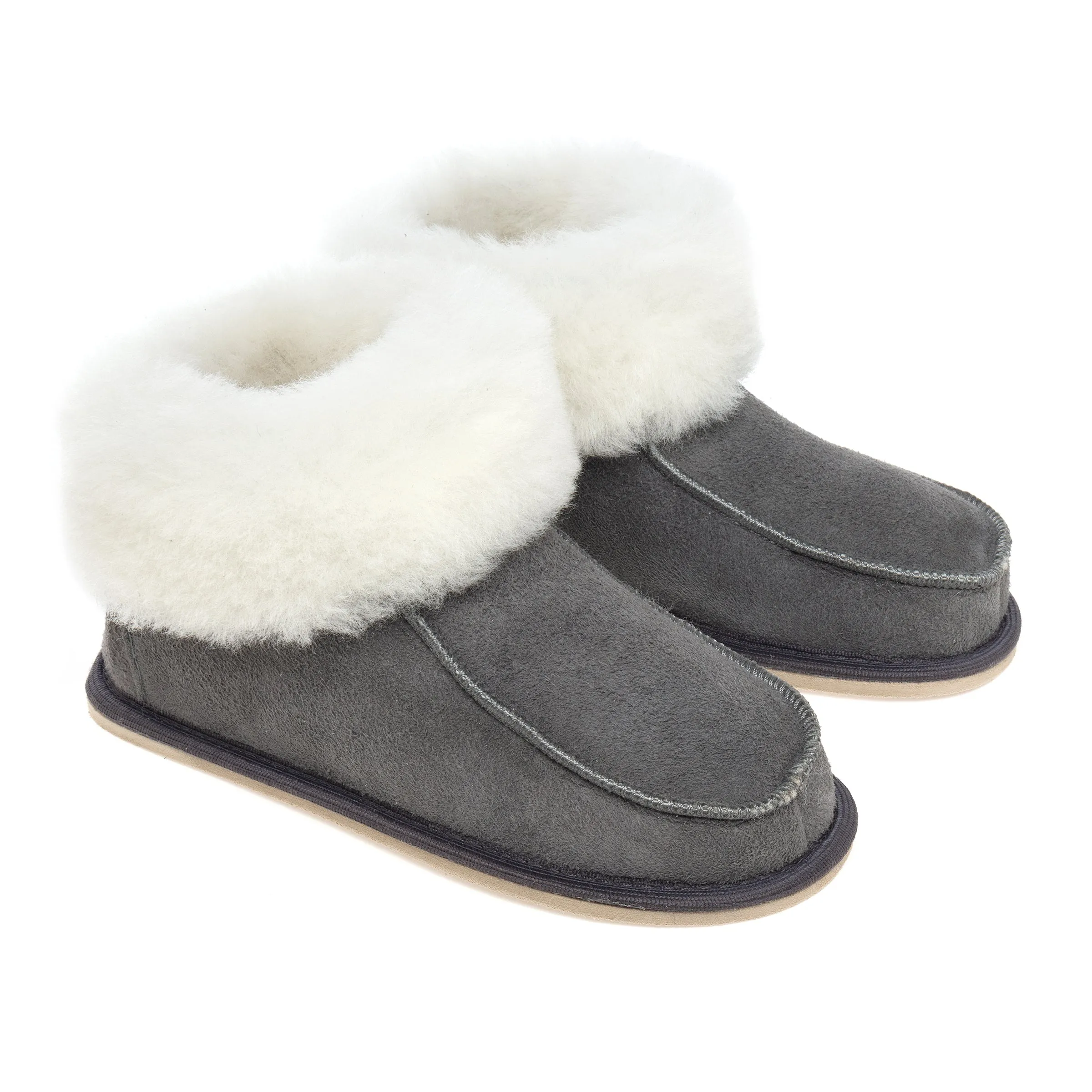 Kids Aesop Sheepskin Slippers - Grey