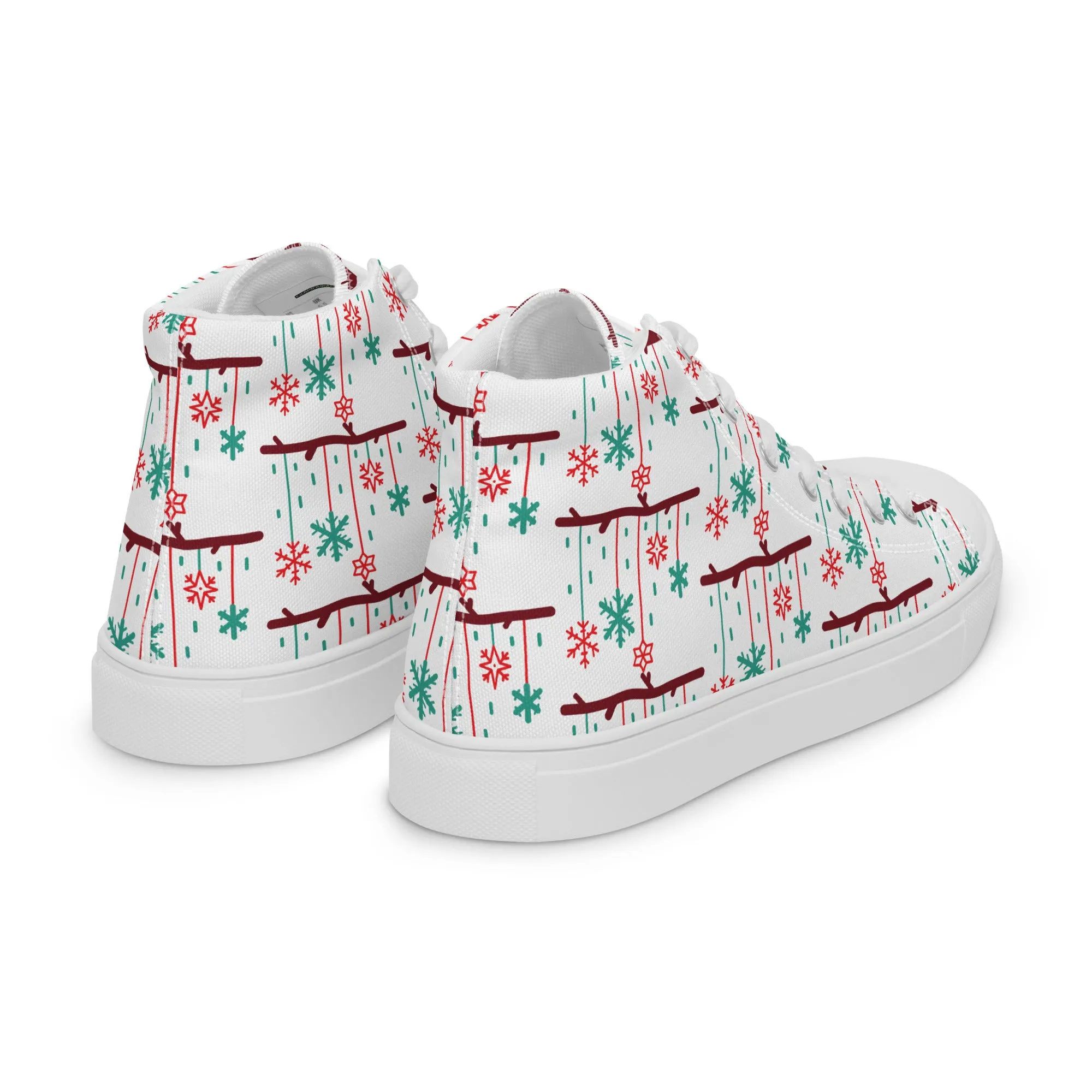 Men Christmas High Top Canvas Shoes (Glamourange Holiday Magic Canvas Shoes For Men - 0018)