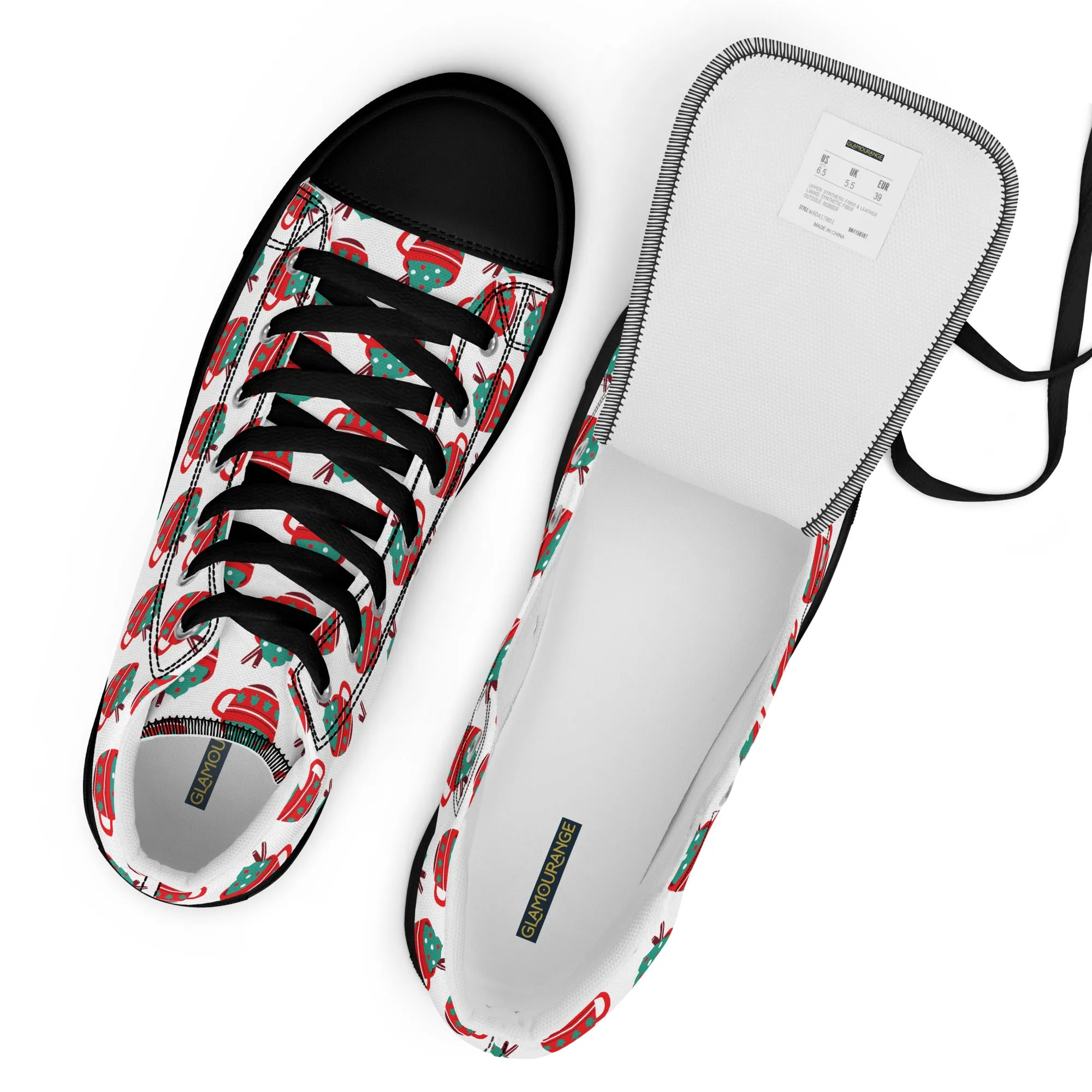 Men Christmas High Top Canvas Shoes (Glamourange Holiday Magic Canvas Shoes For Men - 006)