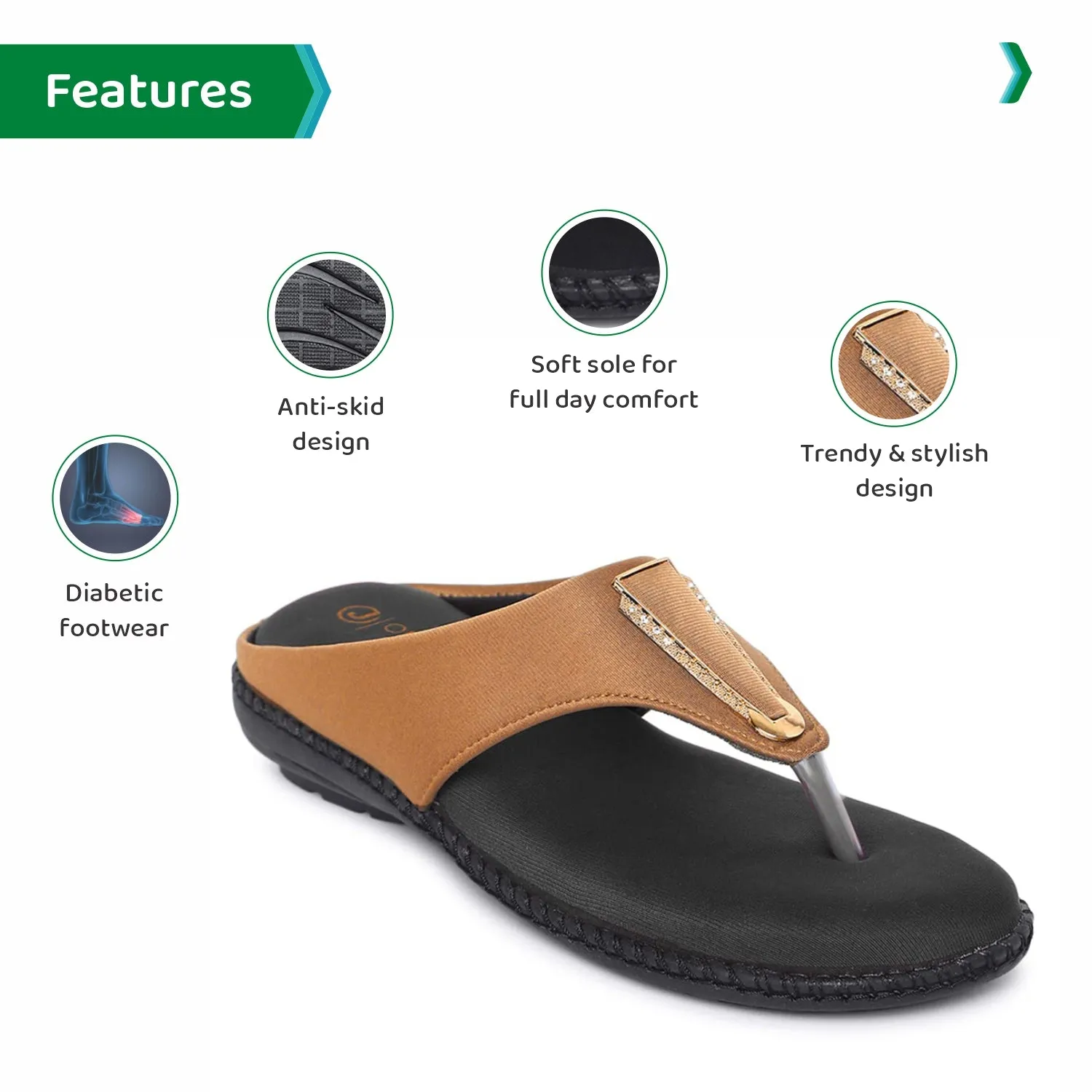ORTHO JOY Fancy doctor slippers | Flat sandals